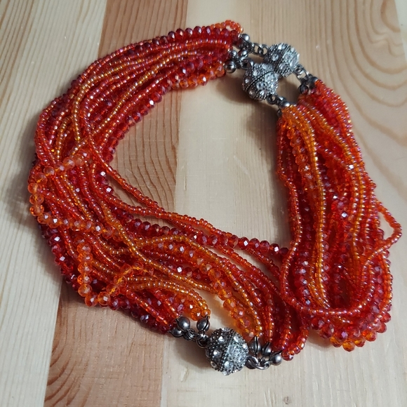Premier Designs Red Orange & Silver Crystal… - Picture 12 of 12